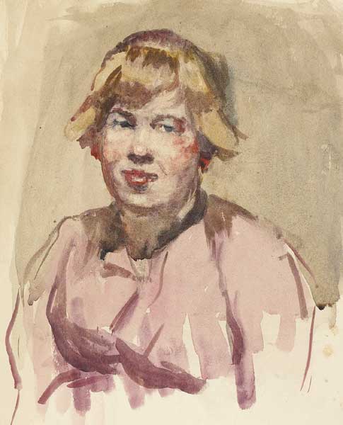 STUDY OF A WOMAN IN WORK CLOTHES by Sarah Henrietta Purser sold for 1,050 at Whyte's Auctions