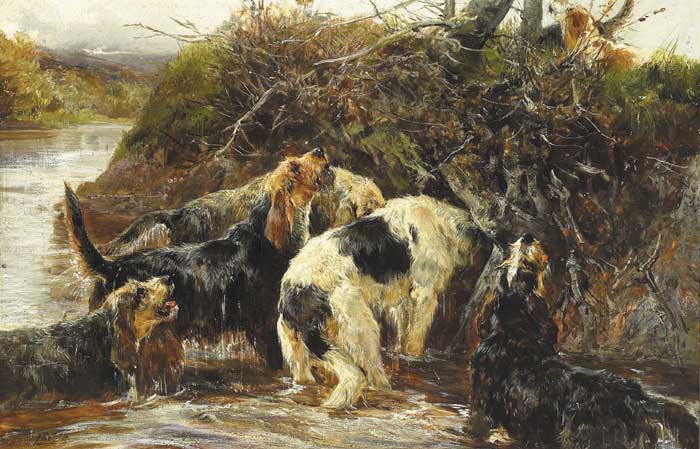 OTTER HOUNDS by John Sargent Noble RBA (British, 1848-1896) at Whyte's Auctions