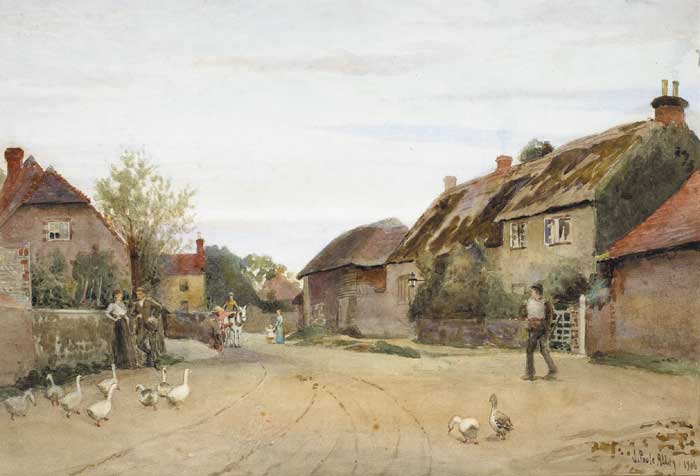 ENGLISH VILLAGE SCENE, 1906 by Joseph Poole Addey (1852-1922) at Whyte's Auctions