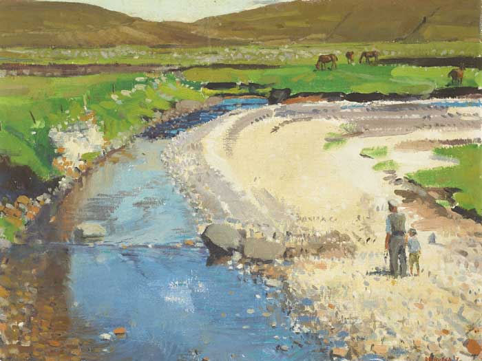 FIGURES BY A RIVER, ACHILL by Michel de Burca sold for 3,000 at Whyte's Auctions