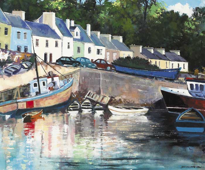 THE HARBOUR, ROUNDSTONE, CONNEMARA, COUNTY GALWAY by Dennis Orme Shaw sold for 1,200 at Whyte's Auctions