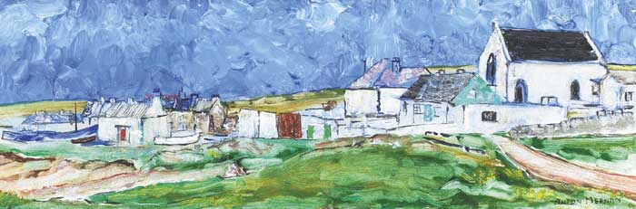 VILLAGE SCENE WITH CHURCH by Anton Meenan sold for 500 at Whyte's Auctions
