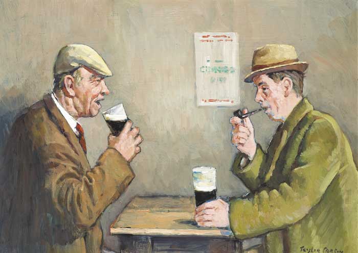 The Happy Drinkers, 1978 by Robert Taylor Carson sold for 3,000 at Whyte's Auctions