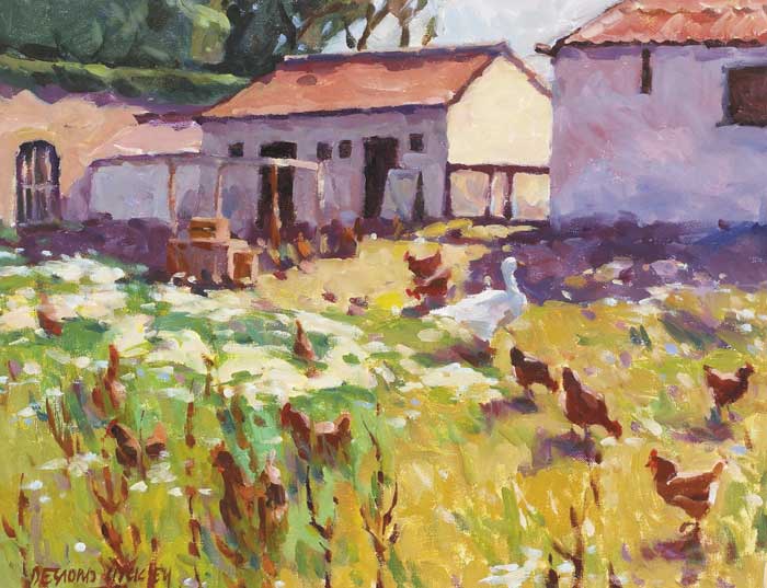 GOOSE WITH HENS, SUMMER by Desmond Hickey sold for 1,800 at Whyte's Auctions