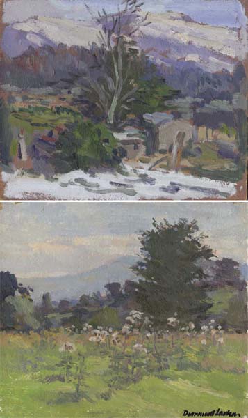 WICKLOW, 1984 and TWO OTHER LANDSCAPES by Diarmuid Larkin sold for 1,000 at Whyte's Auctions