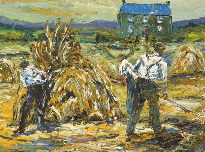 HAYMAKING NEAR THE OLD PLACE by Liam O'Neill sold for 8,000 at Whyte's Auctions