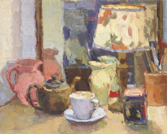 STILL LIFE WITH LAMPLIGHT, 1987 by Sarah Spackman sold for 800 at Whyte's Auctions