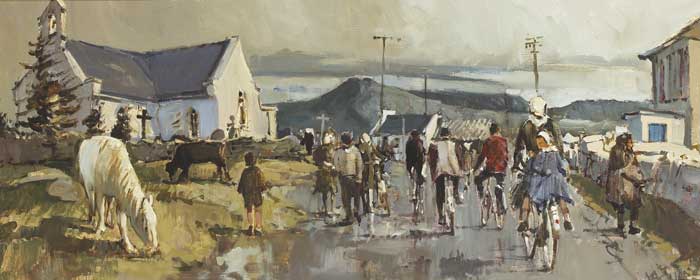 INTO MASS, ROUNDSTONE, CONNEMARA, 1972 by Cecil Maguire sold for 14,000 at Whyte's Auctions