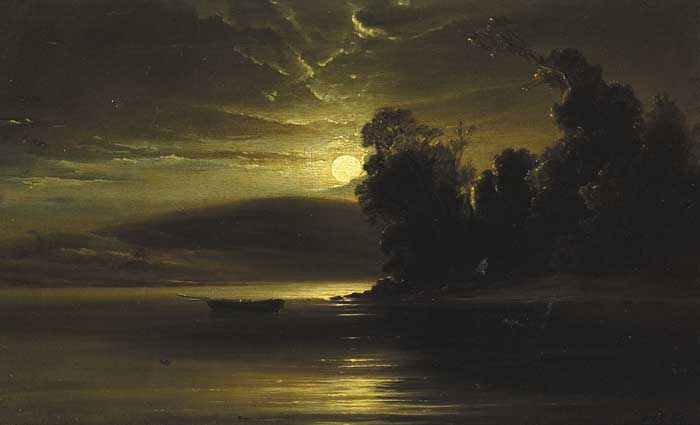 INISHFALLEN ISLAND, KILLARNEY IN MOONLIGHT by Patrick Vincent Duffy sold for 900 at Whyte's Auctions