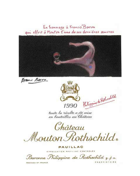 CHATEAU MOUTON ROTHSCHILD, PAUILLAC WINE LABEL, 1990 by Francis Bacon sold for 1,450 at Whyte's Auctions