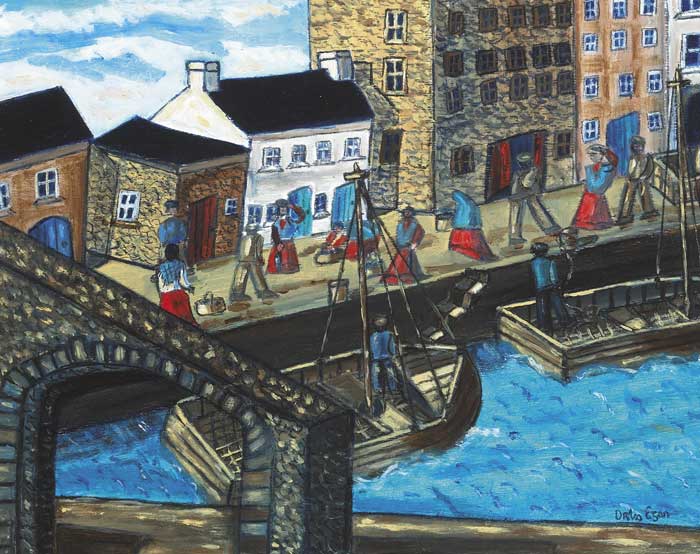 SORTING THE FISH, SPANISH ARCH by Orla Egan sold for 600 at Whyte's Auctions