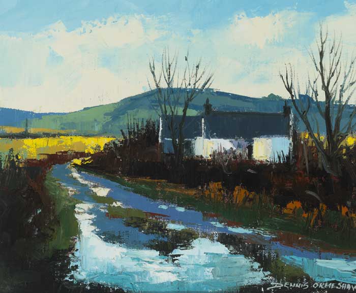 COUNTRY ROADSIDE WITH COTTAGE, 2002 by Dennis Orme Shaw sold for 500 at Whyte's Auctions