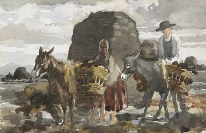 THE SEAWEED COLLECTORS IN THE WEST OF IRELAND by Somhairle MacCana sold for 350 at Whyte's Auctions