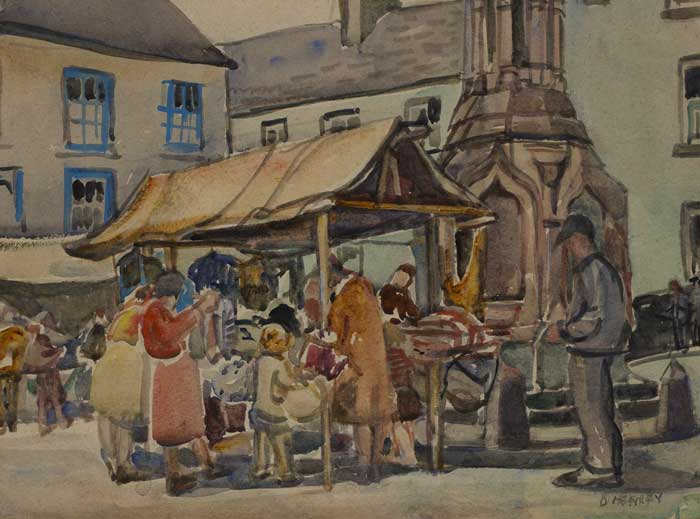 MARKET SCENE by Olive Henry RUA (1902-1989) at Whyte's Auctions