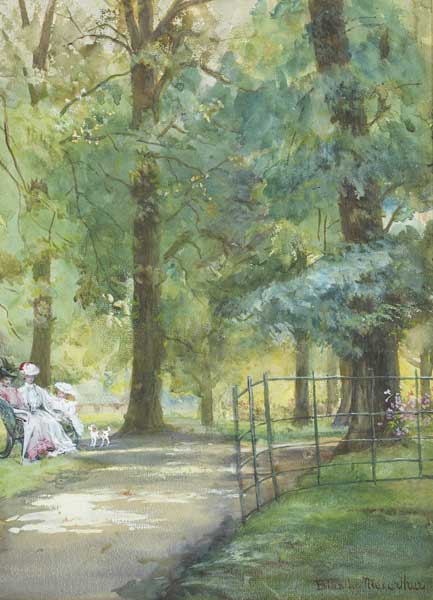 RESTING BY THE PARK PATH by Blanche F. MacArthur sold for 500 at Whyte's Auctions