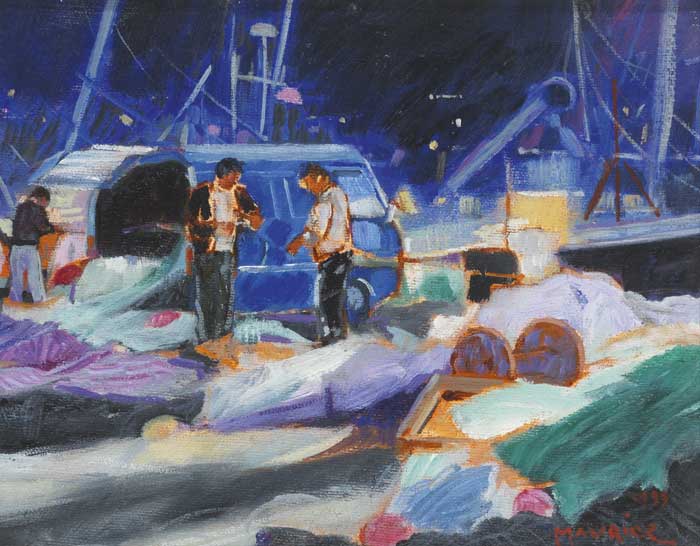 PIER AT NIGHT, 1993 by Maurice Henderson sold for 200 at Whyte's Auctions