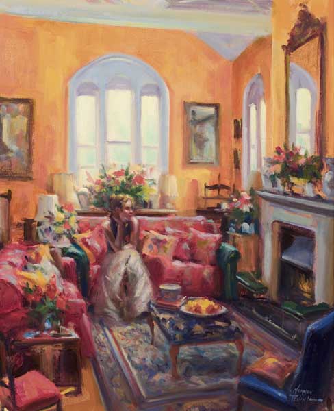 GIRL BY THE FIRESIDE by Norman Teeling sold for 1,000 at Whyte's Auctions