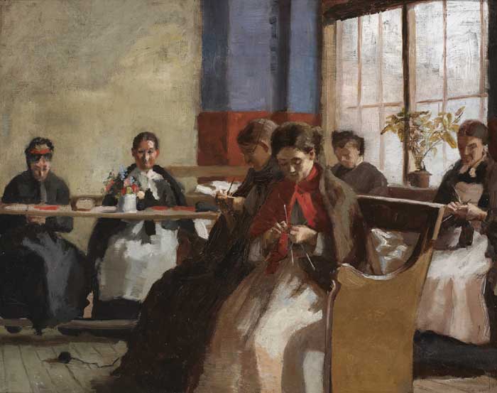 A GROUP KNITTING, c.1882 by Sarah Henrietta Purser sold for 6,600 at Whyte's Auctions