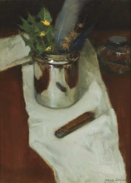 STILL LIFE WITH FLOWERS AND PEN KNIFE, 2003 by James English sold for 800 at Whyte's Auctions