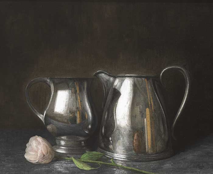 SILVERWARE AND ROSE by Stuart Morle sold for 3,100 at Whyte's Auctions