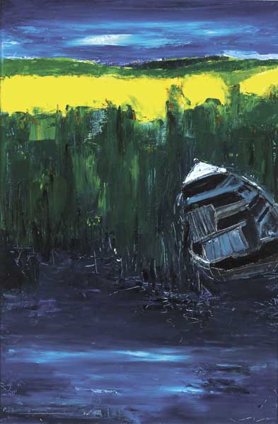 BOAT IN REEDS, NOVEMBER, 1999 by Ann Dowdigan sold for 450 at Whyte's Auctions