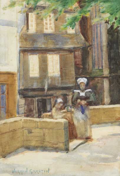 A CORNER BY THE CHURCH, c.1900 by Norman Garstin sold for 750 at Whyte's Auctions
