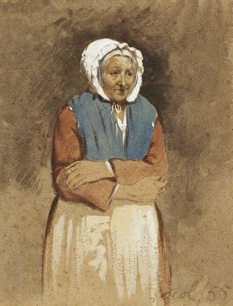 ELDERLY WOMAN WITH HEADRESS, 1855 by Erskine Nicol sold for 1,700 at Whyte's Auctions