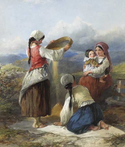 WINNOWING, 1858 by Francis William Topham sold for 3,000 at Whyte's Auctions