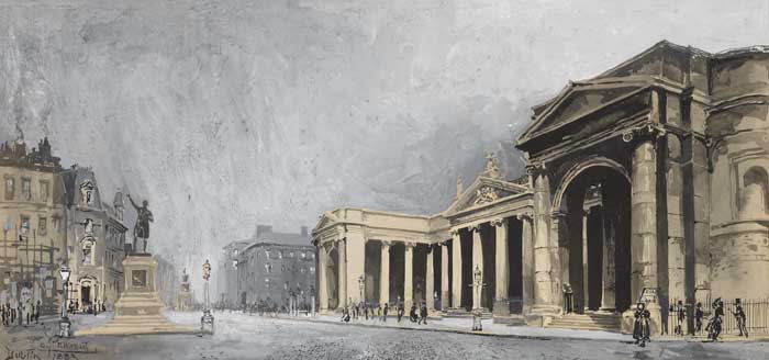 THE BANK OF IRELAND (COLLEGE GREEN), DUBLIN, 1883 by Joseph Pennell sold for 1,050 at Whyte's Auctions