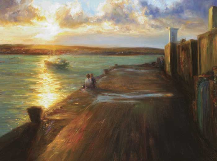 WAITING FOR THE BOATS, SKERRIES, COUNTY DUBLIN by Paul Kelly sold for 1,600 at Whyte's Auctions