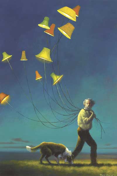 MAN WITH LAMP BALLOONS by Jimmy Lawlor sold for 1,200 at Whyte's Auctions