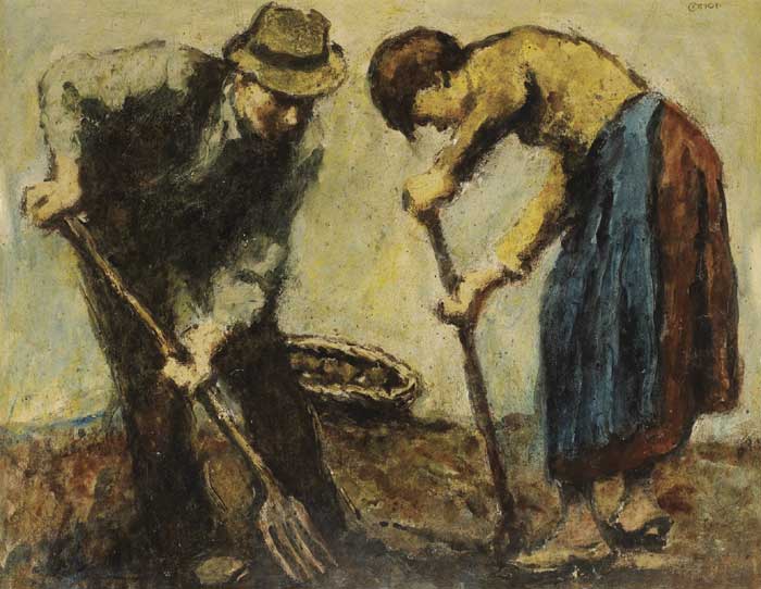 DIGGING POTATOES by William Conor sold for 18,000 at Whyte's Auctions