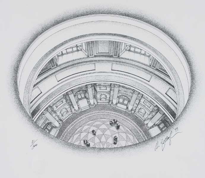 THE ROUND HALL, FOUR COURTS, DUBLIN, 1999 by Robert Ballagh sold for 650 at Whyte's Auctions