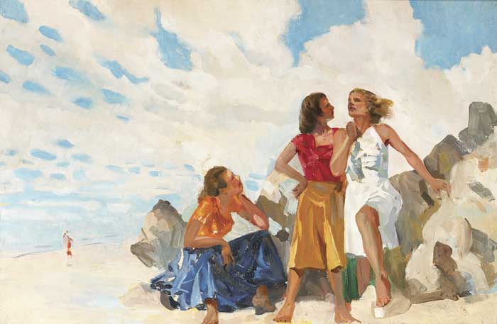 WOMEN ON A BEACH by James le Jeune sold for 4,400 at Whyte's Auctions