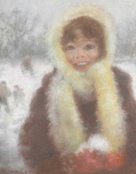 GIRL IN SNOW SCENE by William Mason sold for 300 at Whyte's Auctions