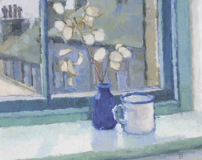 HONESTY IN BLUE POT, 1987 by Sarah Spackman sold for 600 at Whyte's Auctions
