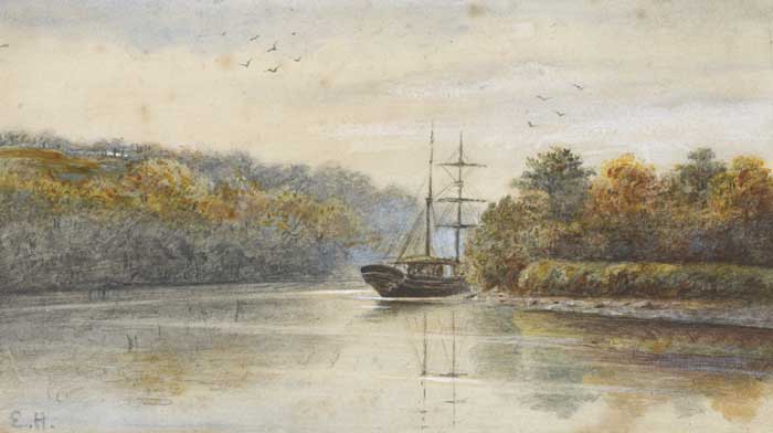 NEAR CROSSHAVEN ROSSCARBERY, COUNTY CORK, c.1876 by Edith Hungerford sold for 260 at Whyte's Auctions