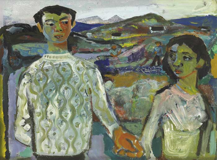 YOUNG COUPLE IN A LANDSCAPE by Gerard Dillon (1916-1971) at Whyte's Auctions