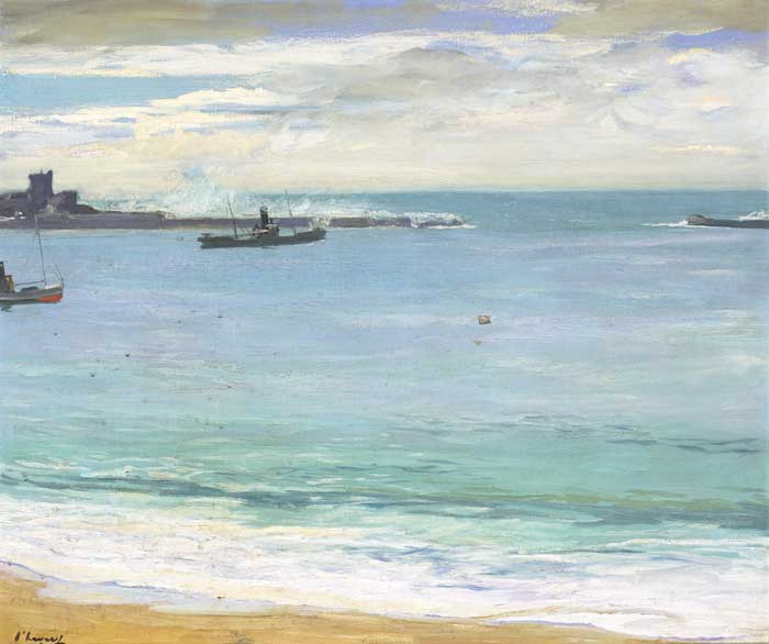 STEAMERS IN THE HARBOUR, ST. JEAN DE LUZ by Sir John Lavery sold for 28,000 at Whyte's Auctions