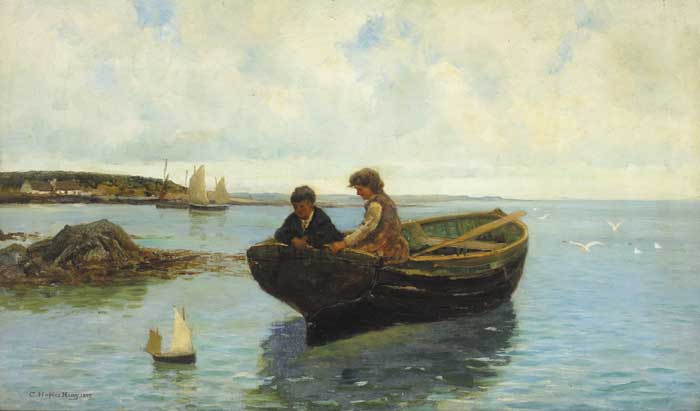 CHILDREN WITH SAILBOAT, 1897 by Charles Napier Henry sold for 4,000 at Whyte's Auctions