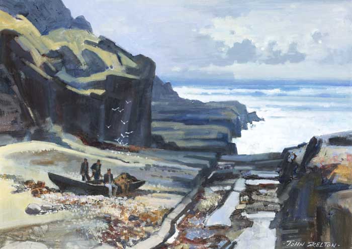 OLD BOAT SLIP, LISCANNOR, COUNTY CLARE, 1999 by John Skelton sold for 3,100 at Whyte's Auctions