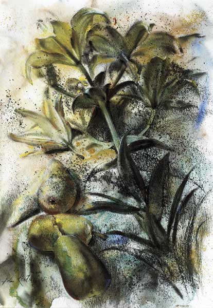 PEAR AND FLOWER FRAGMENT, 1994 by John Keating sold for 400 at Whyte's Auctions