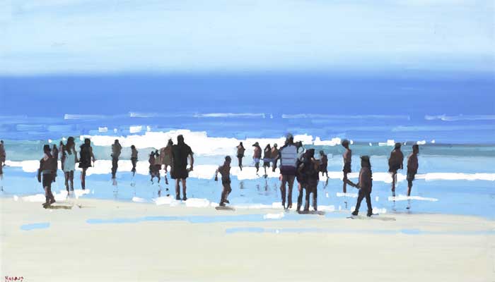 BLUE GREEN WATER, DOLLYMOUNT STRAND by John Morris sold for 1,200 at Whyte's Auctions