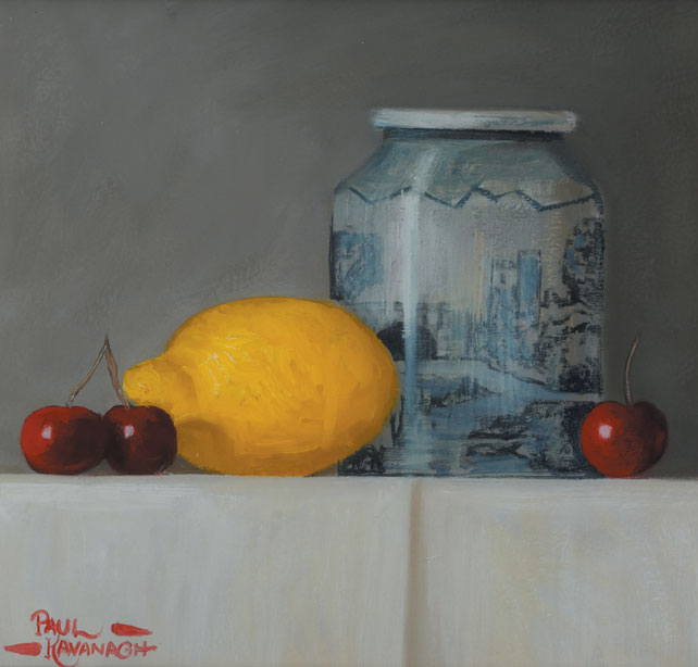 CHINESE VASE, LEMON AND CHERRIES by Paul Kavanagh sold for 600 at Whyte's Auctions
