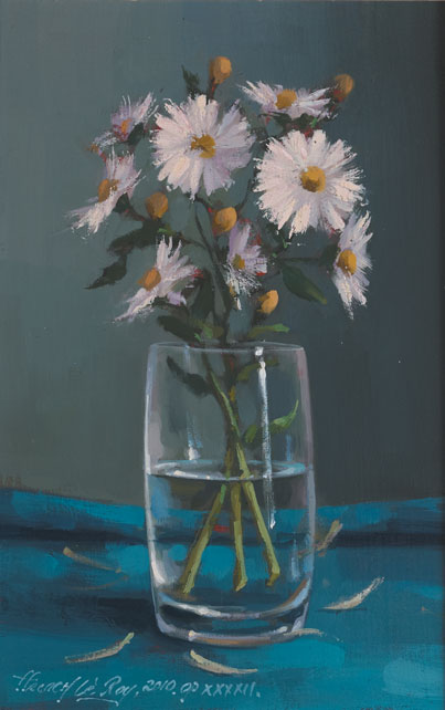 DAISIES IN A GLASS, 2010 by David Ffrench le Roy sold for 600 at Whyte's Auctions