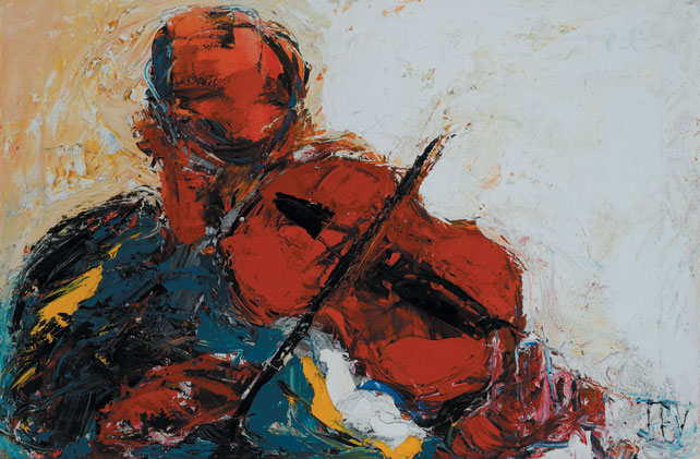 THE VIOLIN PLAYER by John B. Vallely sold for 11,000 at Whyte's Auctions