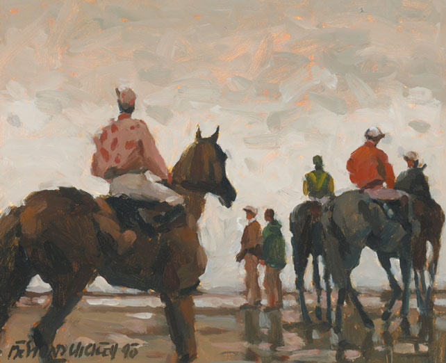 RACE HORSES, LAYTOWN, 1993 by Desmond Hickey sold for 1,000 at Whyte's Auctions