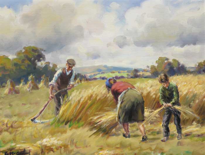 HARVESTING IN THE GLENS, 1977 by Charles J. McAuley sold for 2,600 at Whyte's Auctions