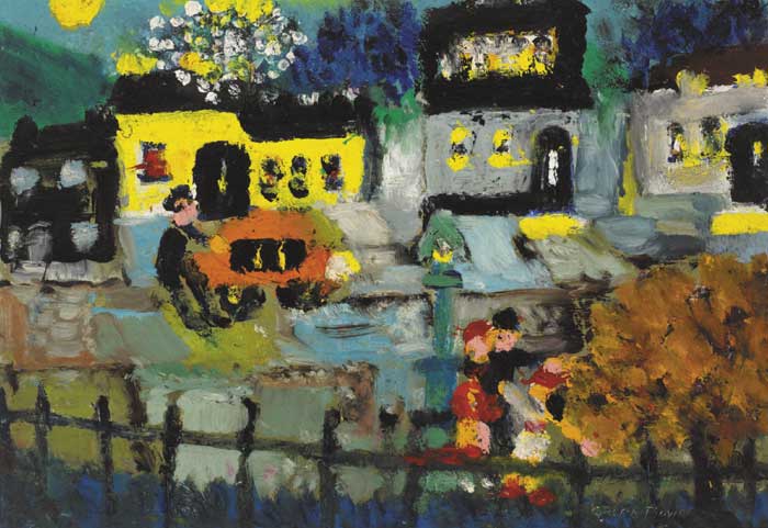 VILLAGE STREET by Gretta Bowen sold for 600 at Whyte's Auctions