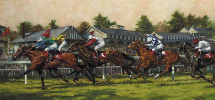 THE FINISH AT THE PHOENIX PARK, DUBLIN by Roy Lyndsay sold for 2,900 at Whyte's Auctions